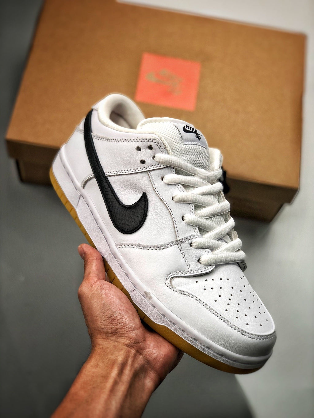 Nike sb dunk store orange label white